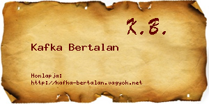 Kafka Bertalan névjegykártya